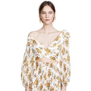 Zimmermann | Golden Surfer Bodice Top In Tangerine vine Floral